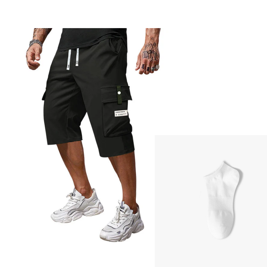 📢Men's Casual Drawstring Capri Cargo Pants
