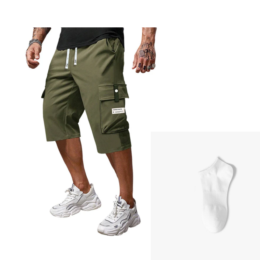 📢Men's Casual Drawstring Capri Cargo Pants