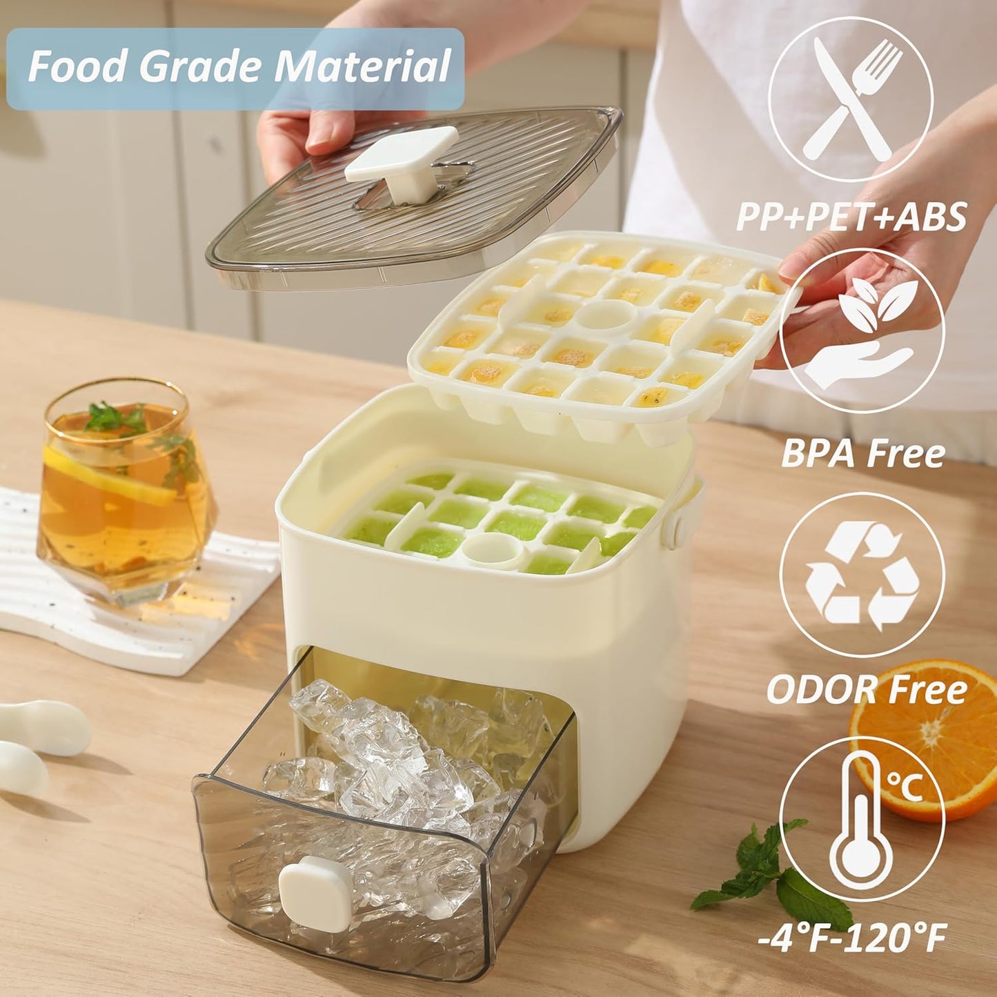 🧊Portable Ice Maker with Lid and Storage Box (50 cubes)