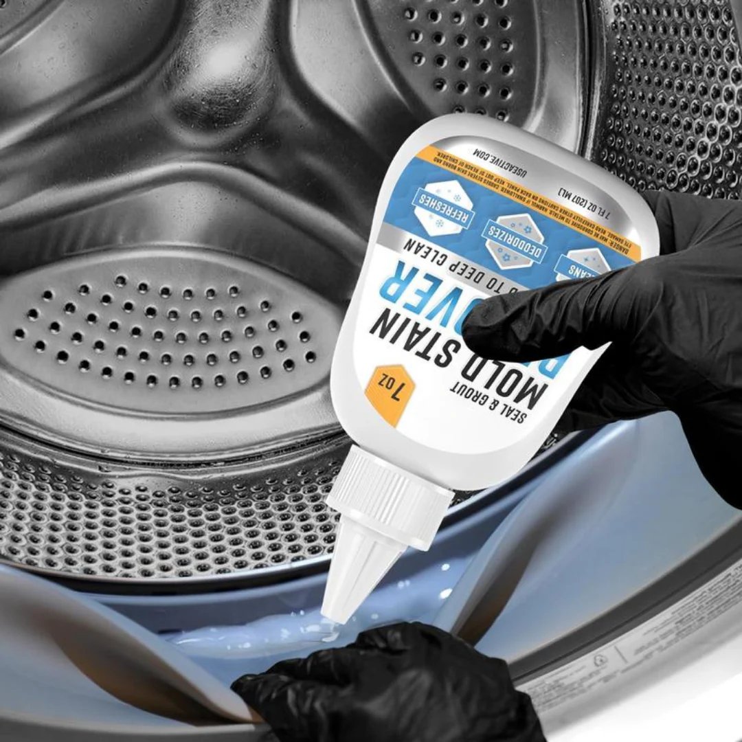 💥Mold Remover Gel with Scrub Brush – Heavy Duty Mildew Stain Cleaner for Washer Gasket, Shower Caulk, Tile Grout & Bathroom