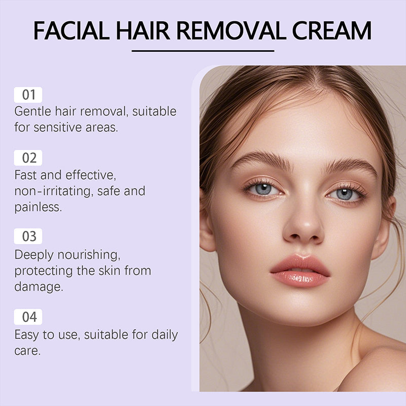 ⏰ Now only 50% off!🔥Buy 2 Get 1 Free🔥Gentle and Painless Facial Hair Removal Cream