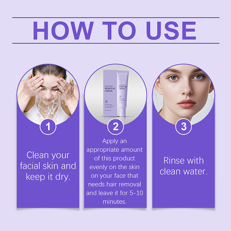 ⏰ Now only 50% off!🔥Buy 2 Get 1 Free🔥Gentle and Painless Facial Hair Removal Cream