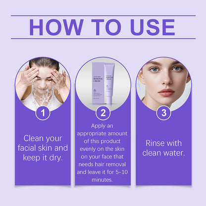 ⏰ Now only 50% off!🔥Buy 2 Get 1 Free🔥Gentle and Painless Facial Hair Removal Cream
