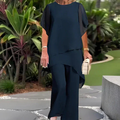 💥Charming Irregular Top & Wide Leg Pants Set