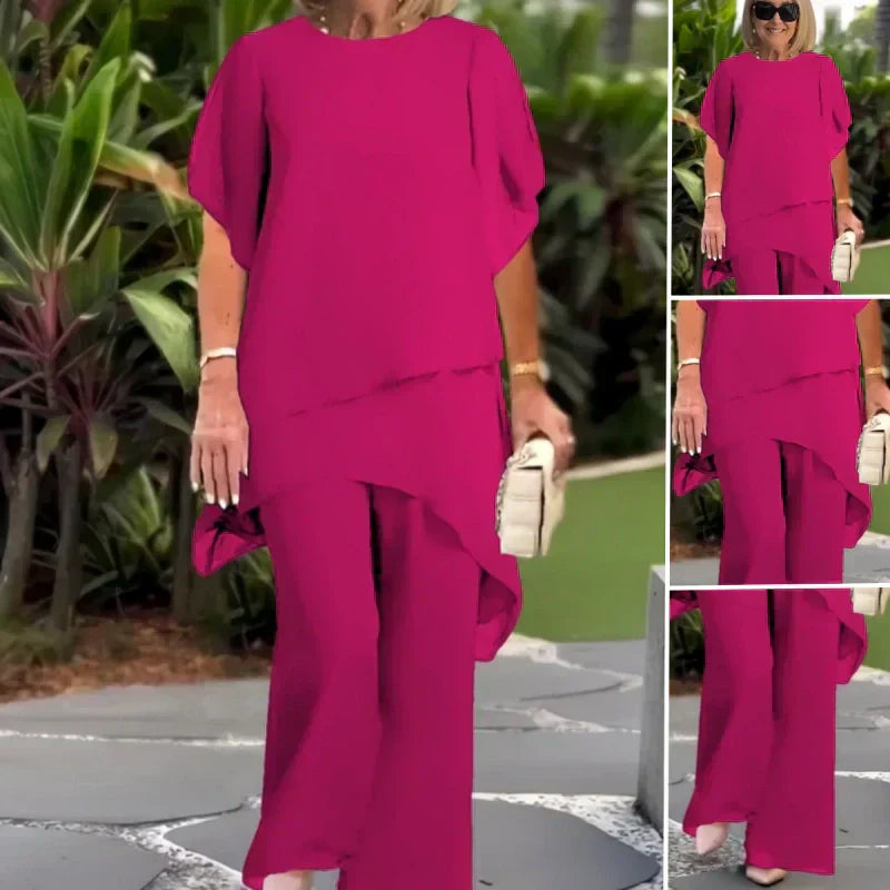 💥Charming Irregular Top & Wide Leg Pants Set