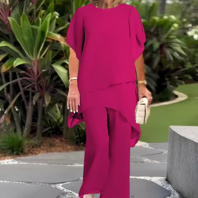 💥Charming Irregular Top & Wide Leg Pants Set