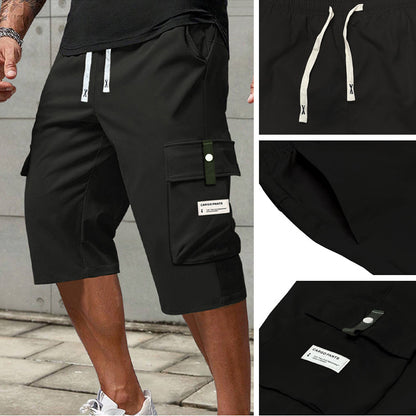 📢Men's Casual Drawstring Capri Cargo Pants